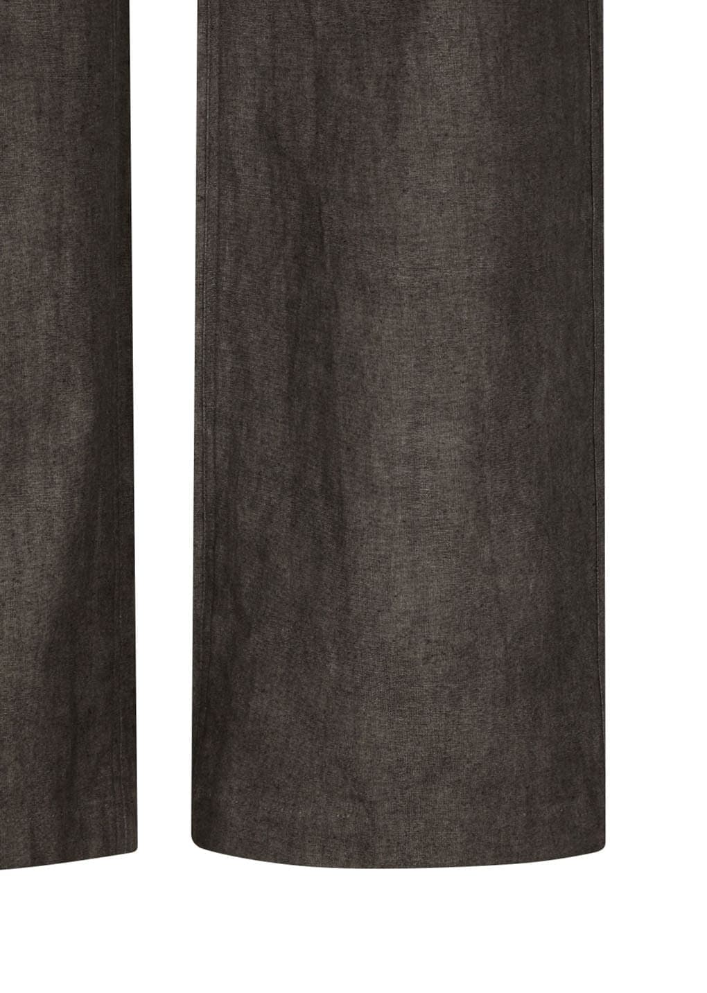 Linen Straight Pants, Brown — vue 7