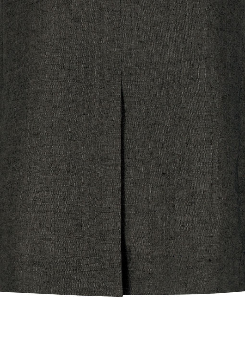 Linen Curved Vest, Khaki Grey — vue 11