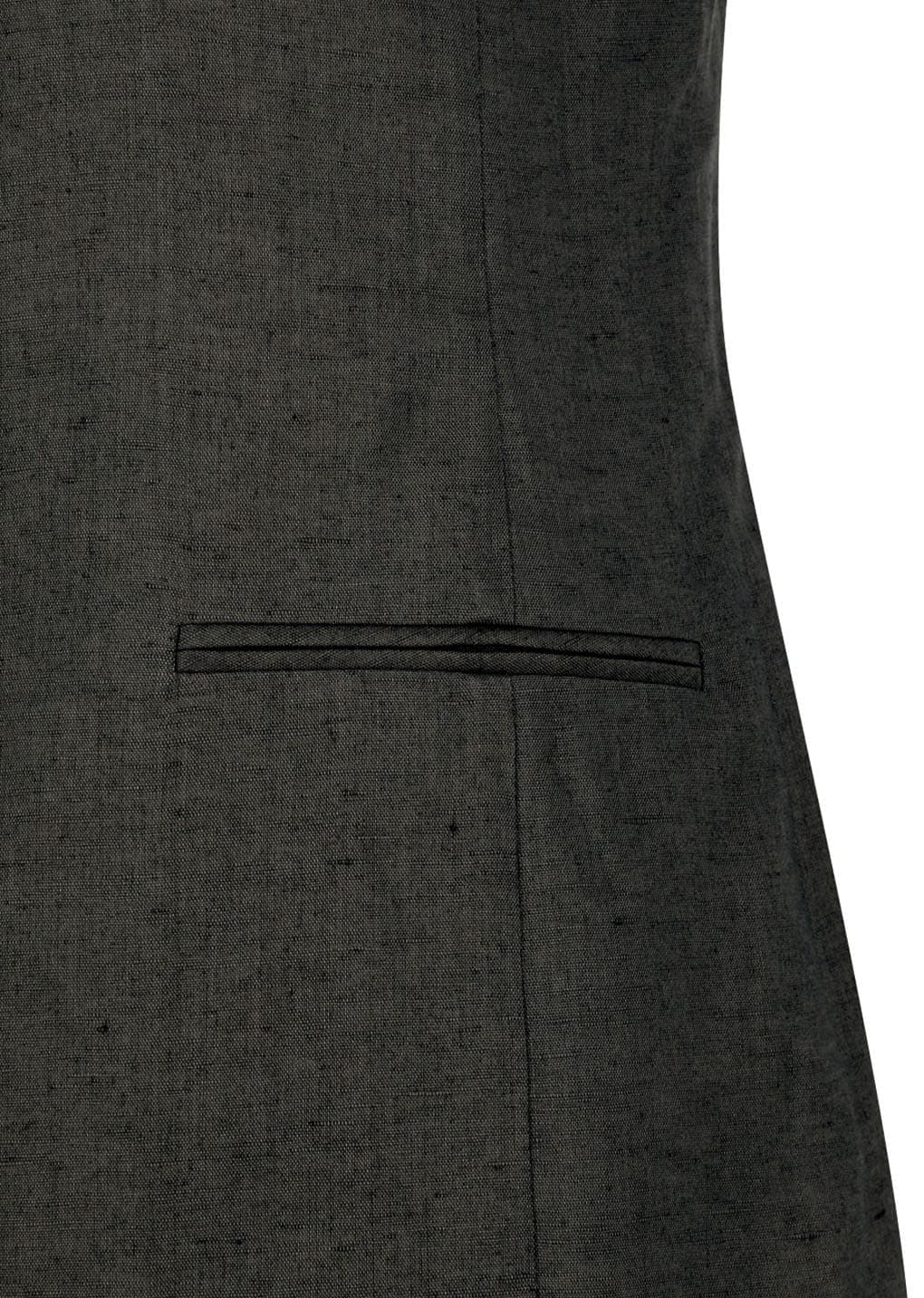 Linen Curved Vest, Khaki Grey — vue 10