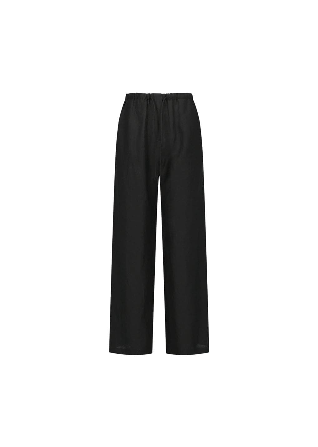Linen Banding Pants, Black — vue 5