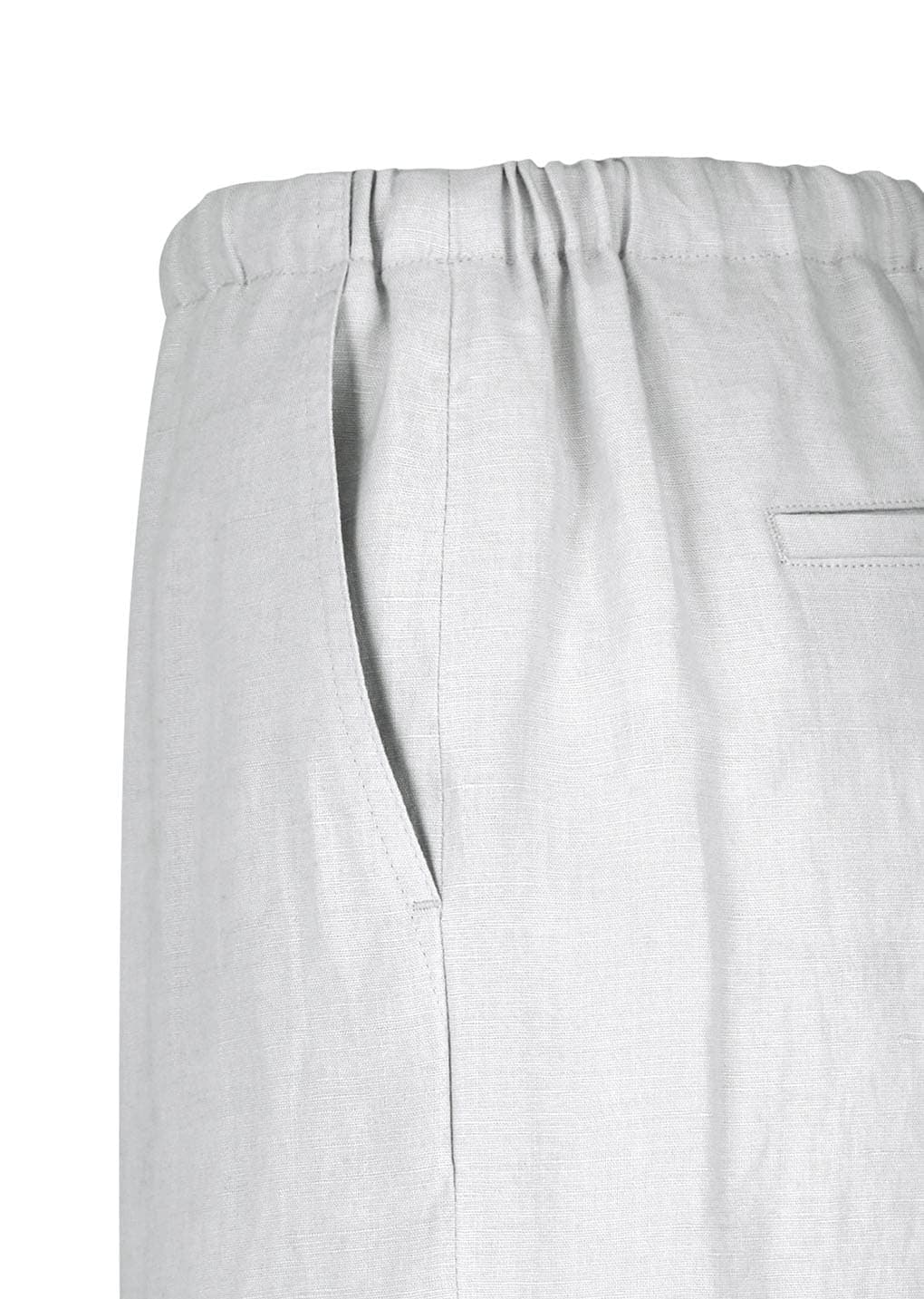 Linen Banding Pants, Light Grey — vue 8