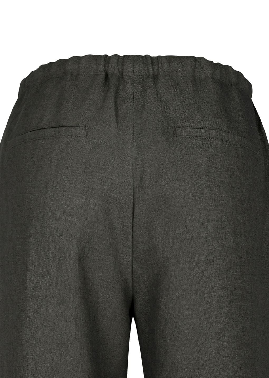 Linen Banding Pants, Khaki Grey — vue 10