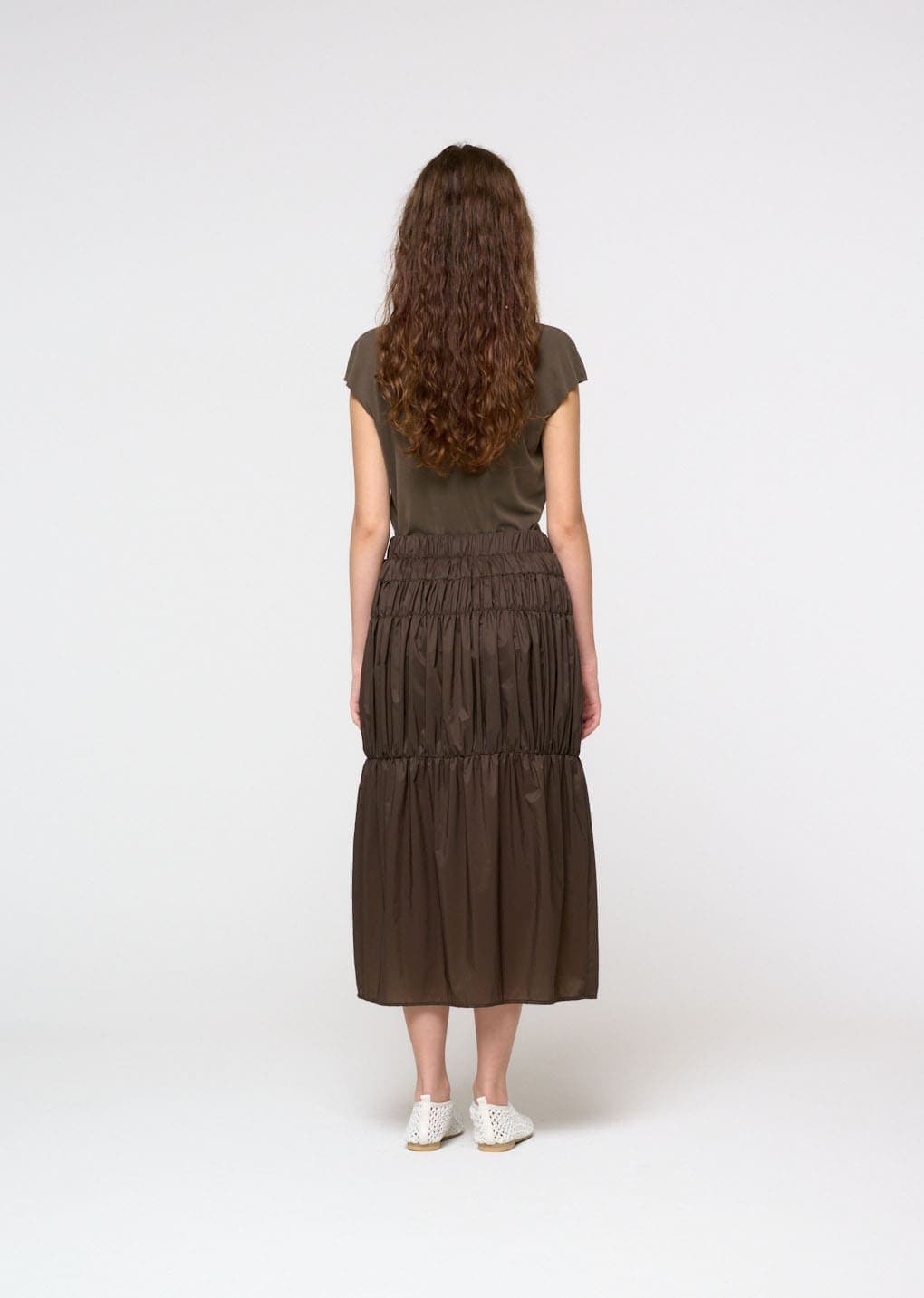Jersey Mock Neck Top, Brown — vue 4