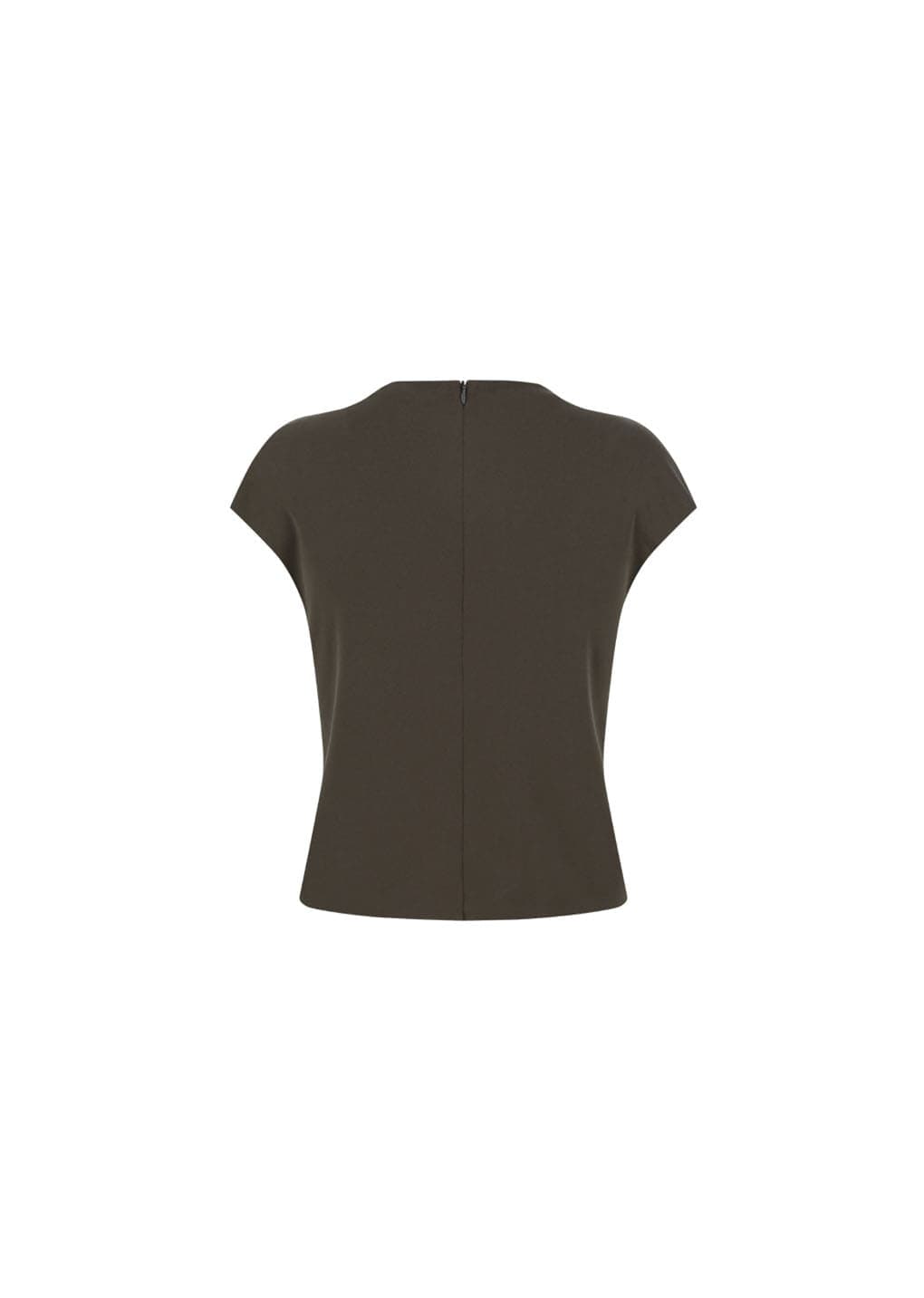 Jersey Mock Neck Top, Brown — vue 6