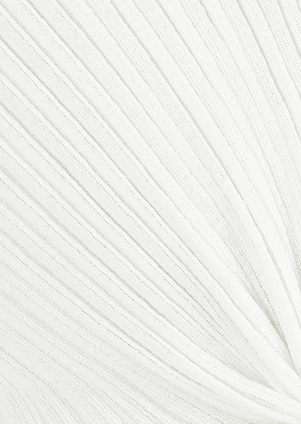 Pleats V-neck Knit Blouse, White — vue 8
