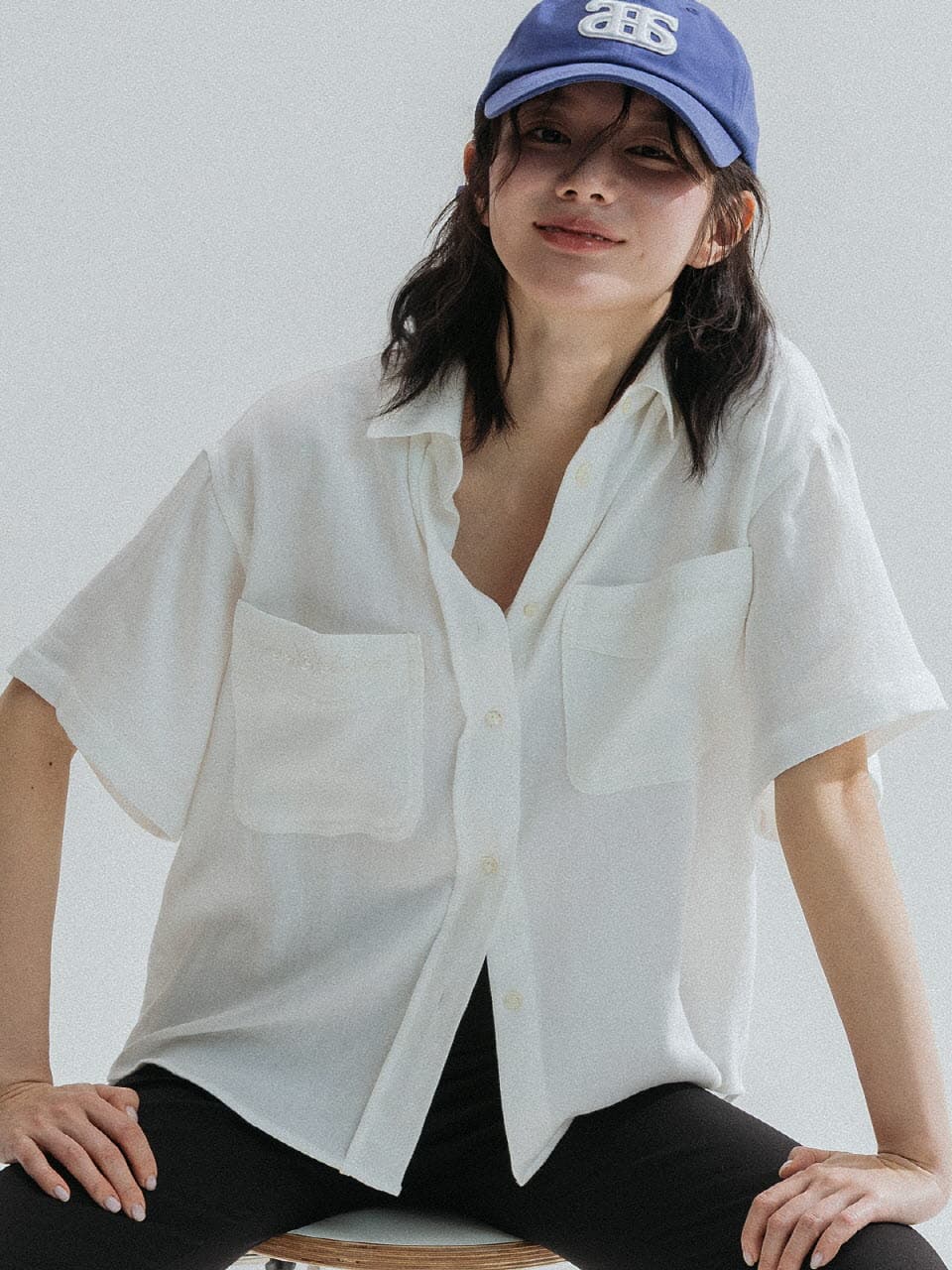 Soft Embroidery Cotton Shirt (Ivory) — vue 8