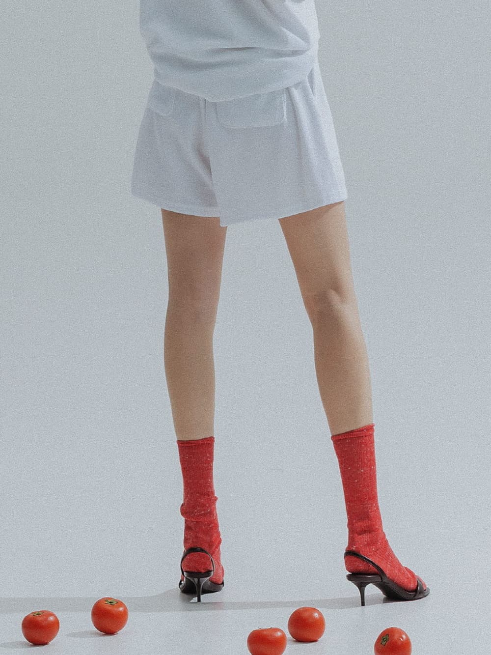 Relaxed Terry Shorts (White) — vue 8