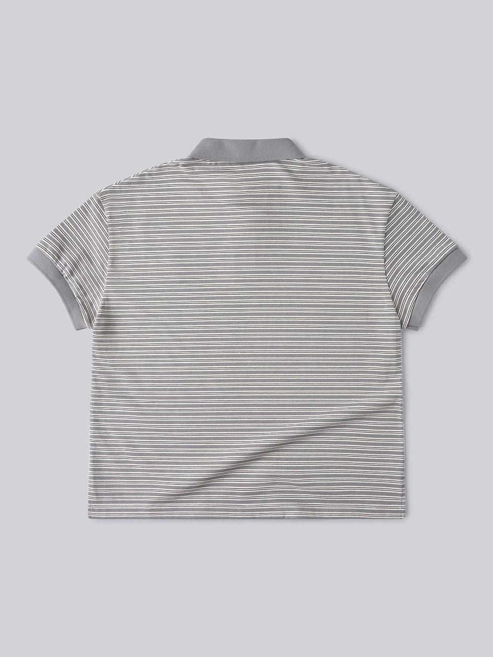 Stripe Collar Tee (Grey) — vue 10