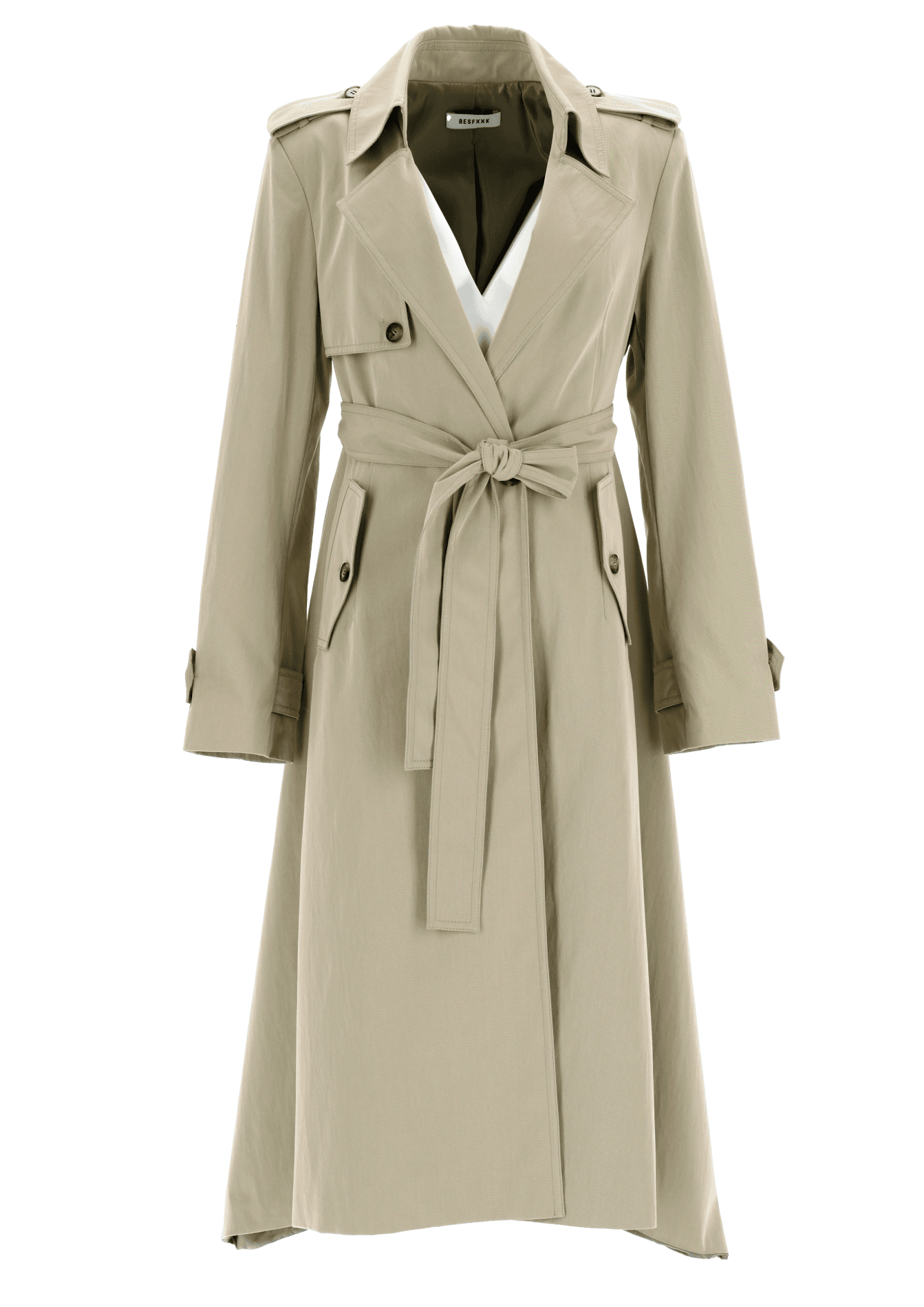 Expandable Asymmetric Trench Coat