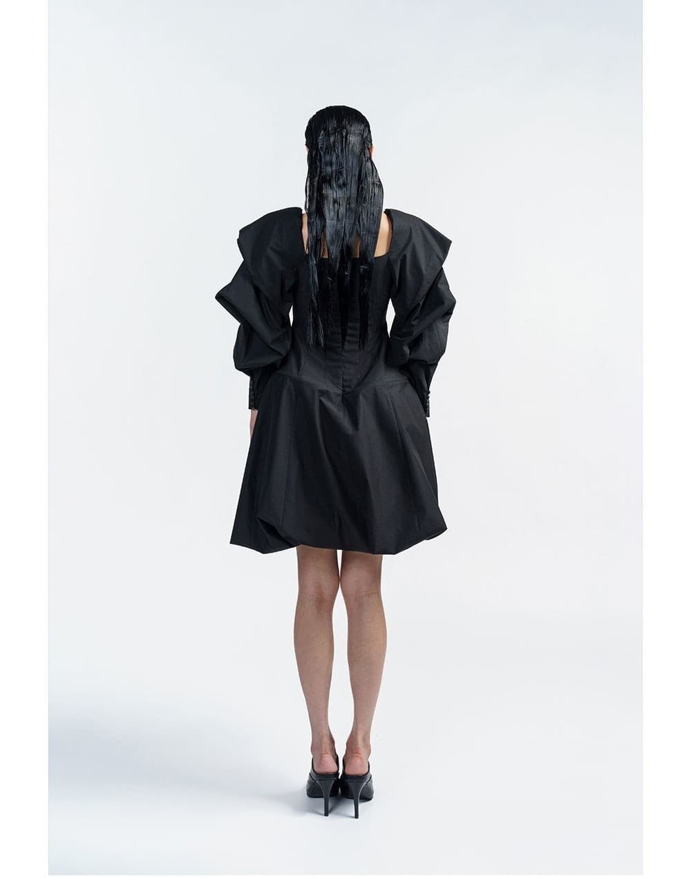 Cotton Black Mini Dress — vue 6