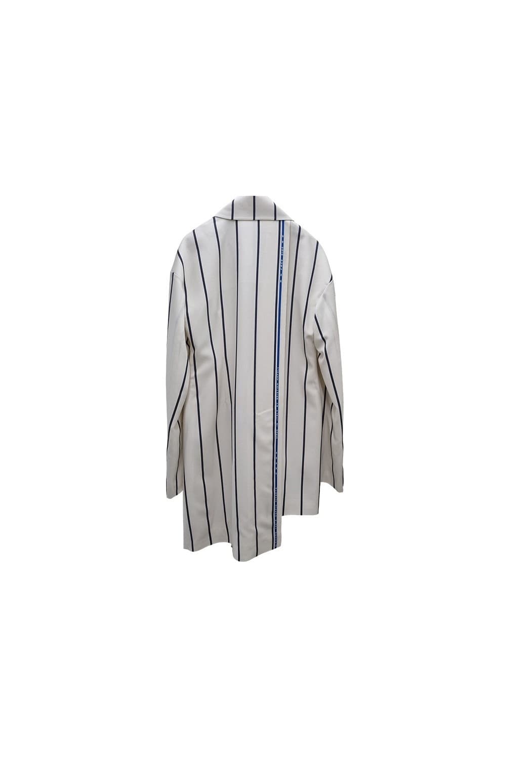 Cream Stripe Unbalanced Jacket — vue 8