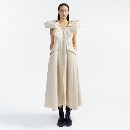 Cream Angel Long Vest