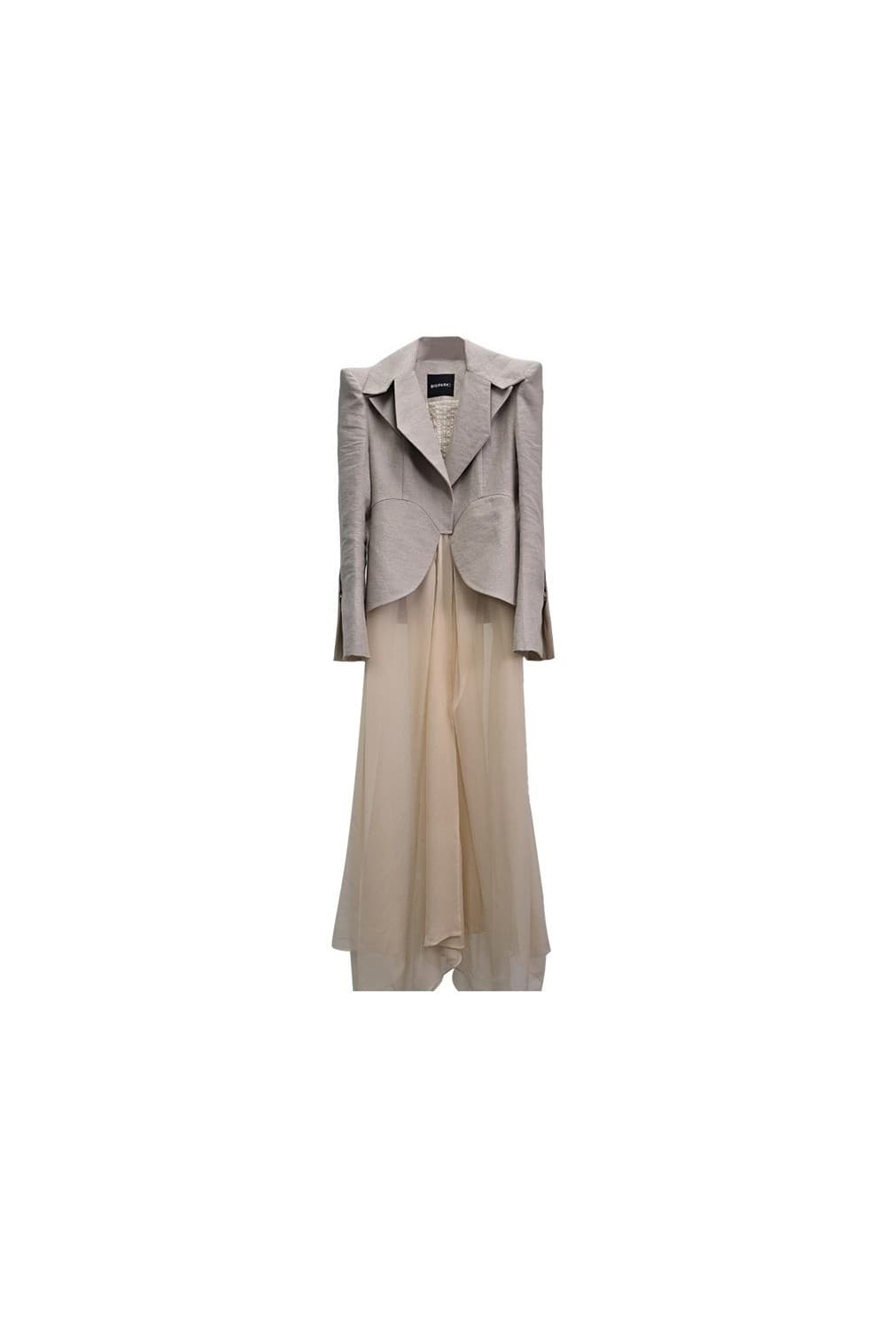 Linen Jacket & Silk Skirt One-piece Coat — vue 10