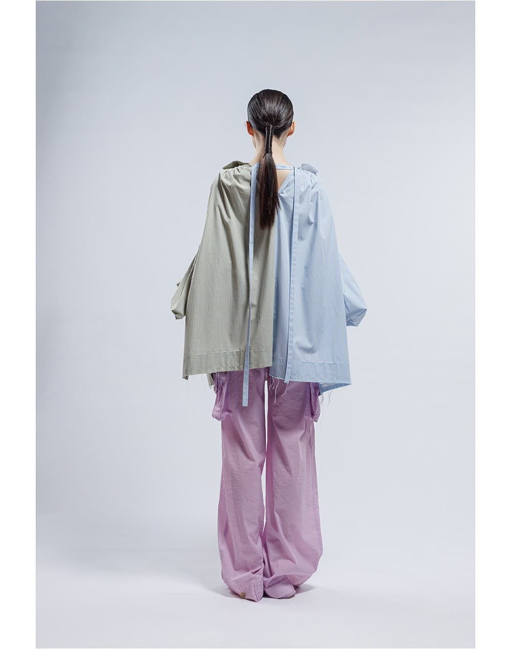 Smocking Detail Asymmetrical Cotton Shirt — vue 6