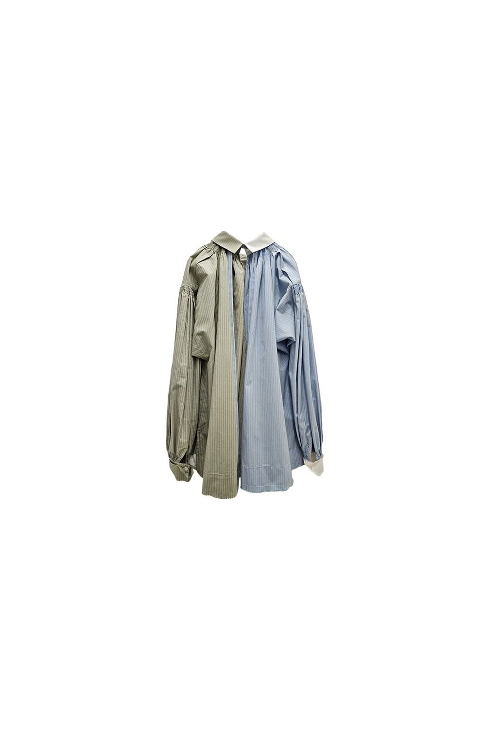 Smocking Detail Asymmetrical Cotton Shirt — vue 7