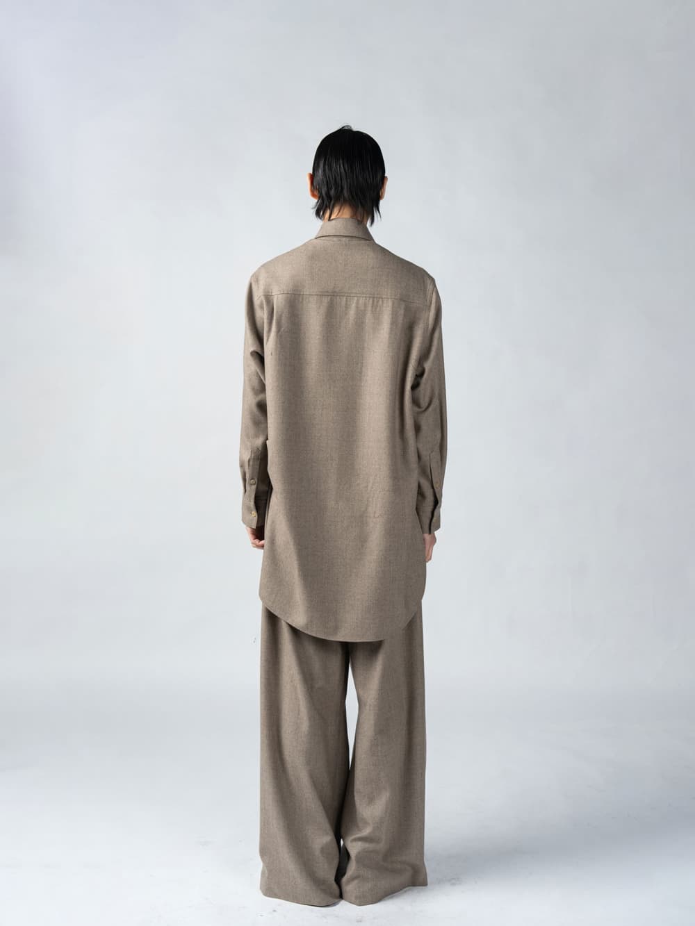 Beigemelange Wool Overfit Shirts — vue 5