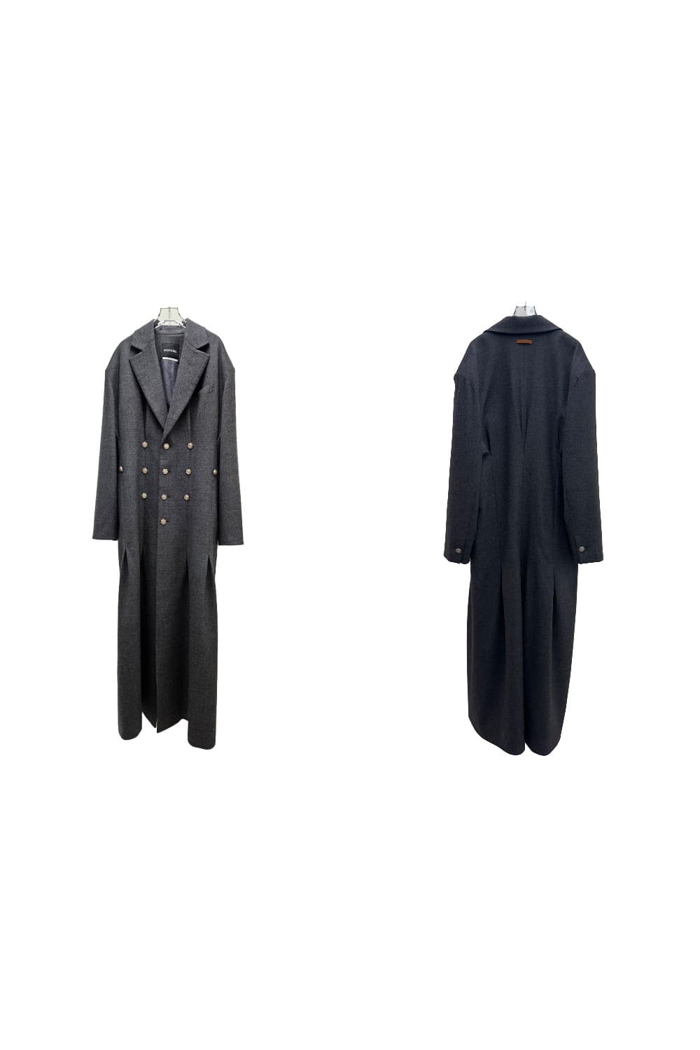 GreyMelange Tuck Maxi Coat — vue 6