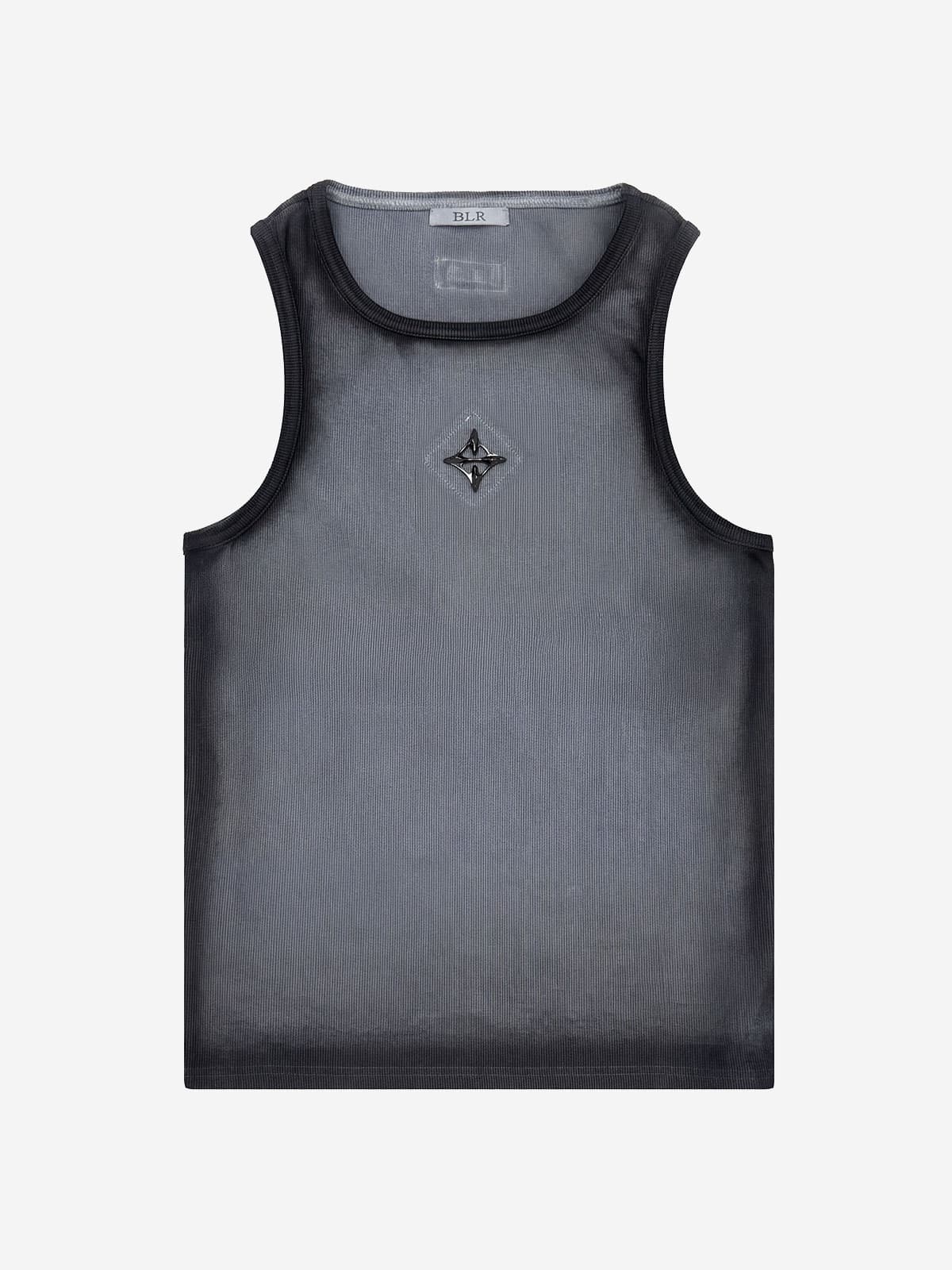 Logo Rivet Gradation Washing Sleeveless