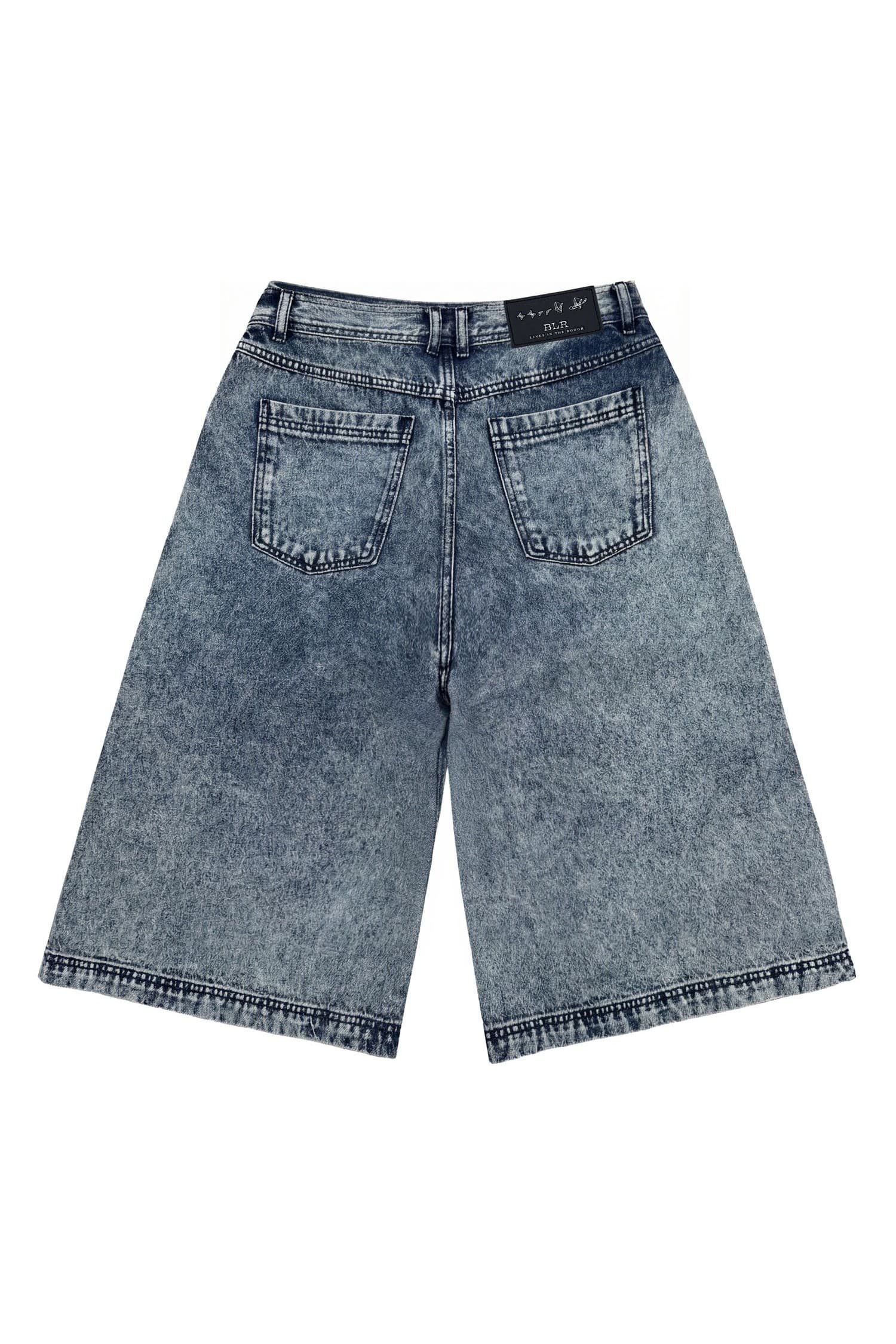 Curved Detail Bermuda Denim Pants — vue 8