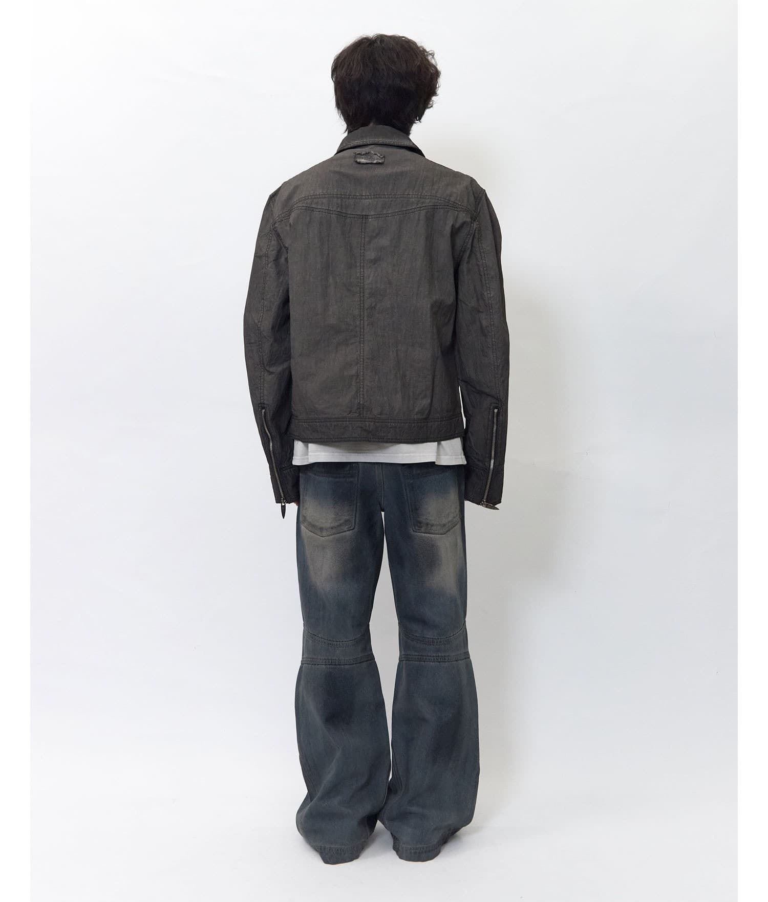 Double Yoke Oil Washed Bootcut Denim Pants — vue 3