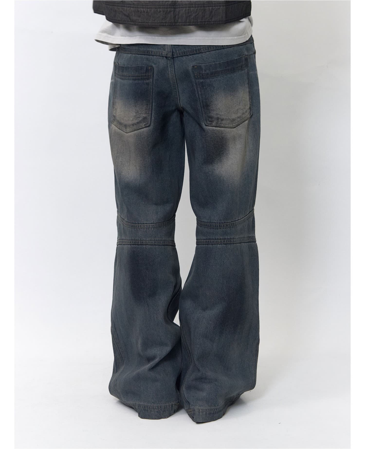 Double Yoke Oil Washed Bootcut Denim Pants — vue 6