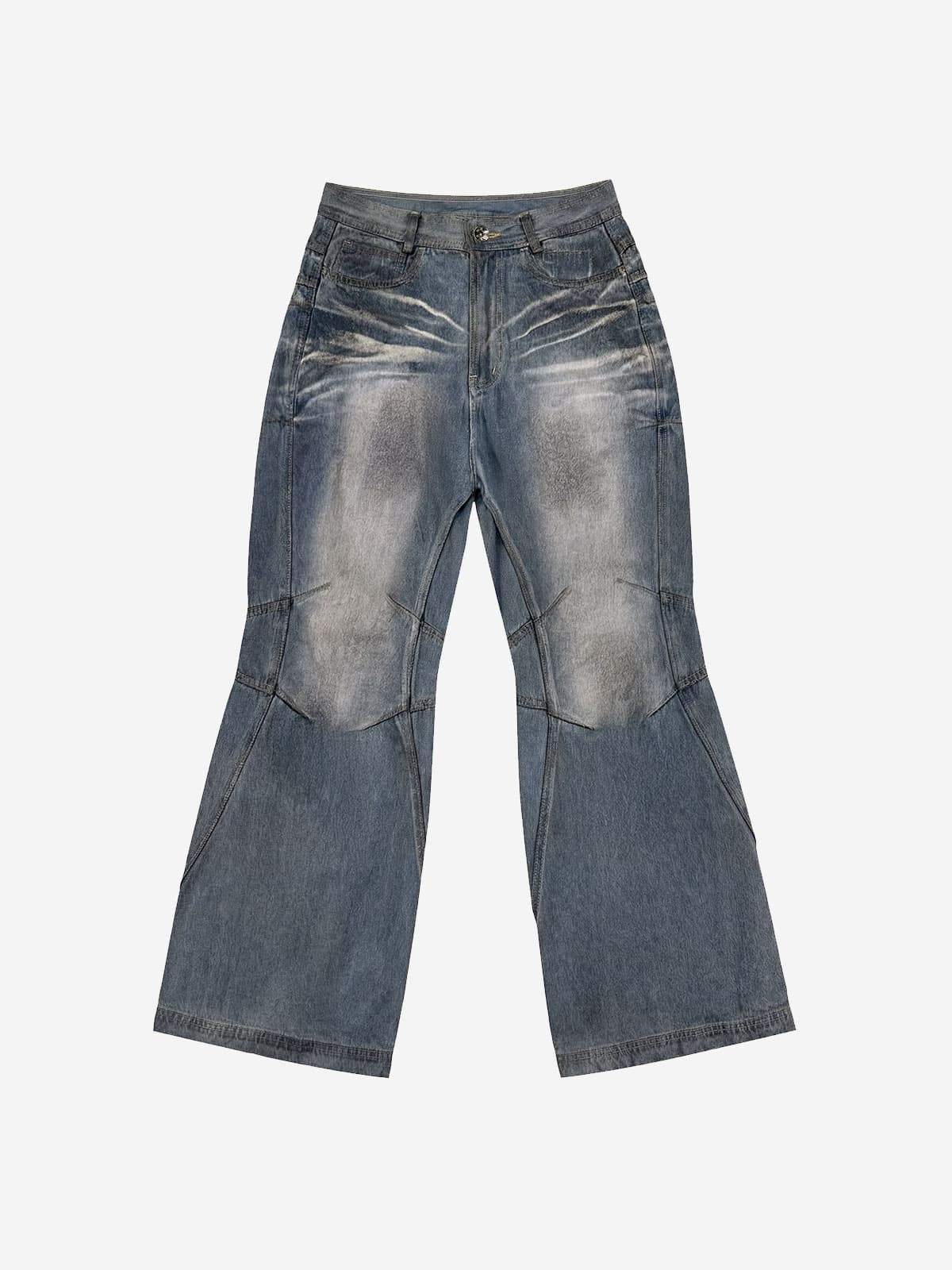 Double Yoke Oil Washed Bootcut Denim Pants — vue 1