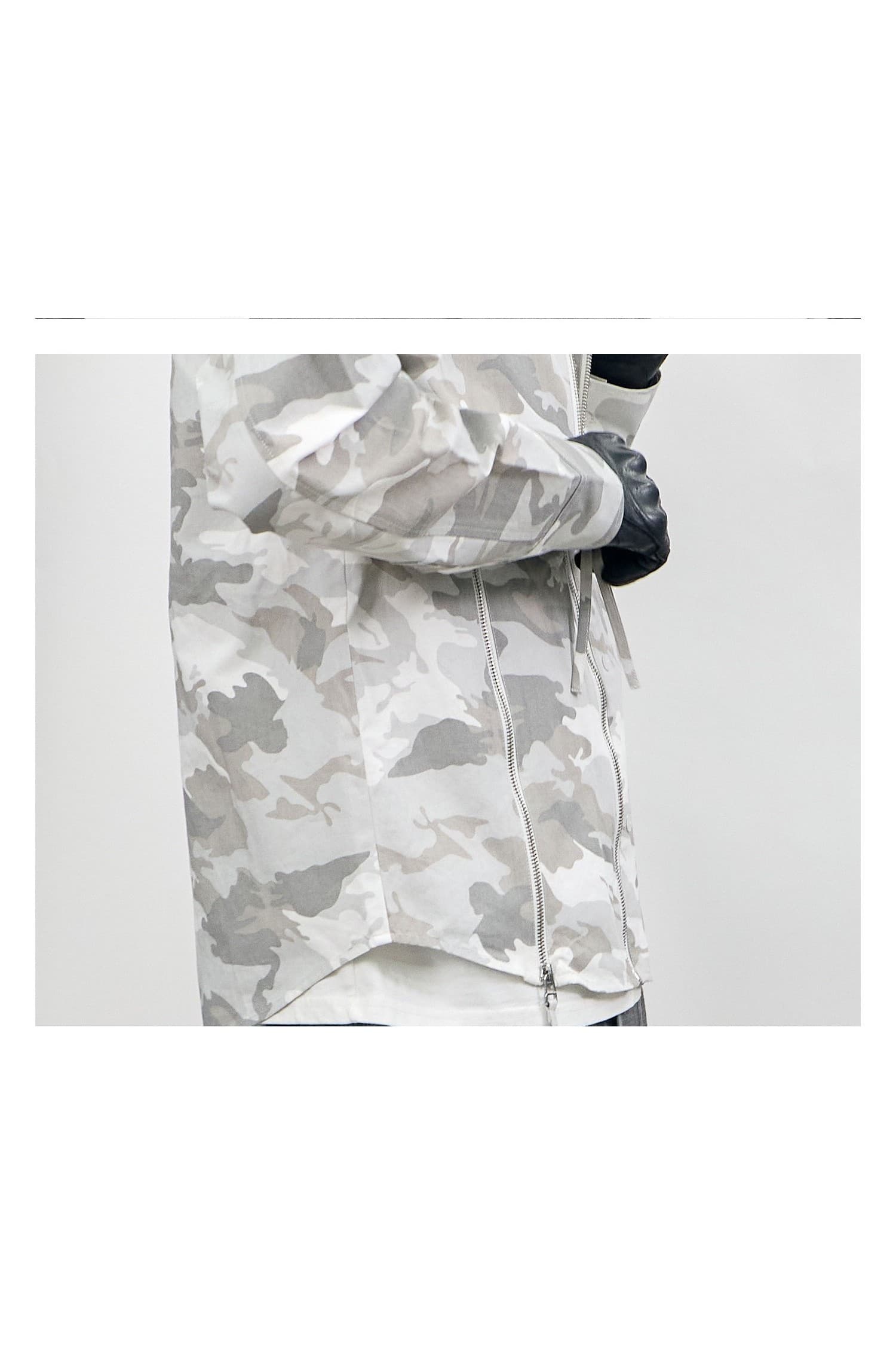 Camo Zip-Up Overshirt Ivory — vue 10