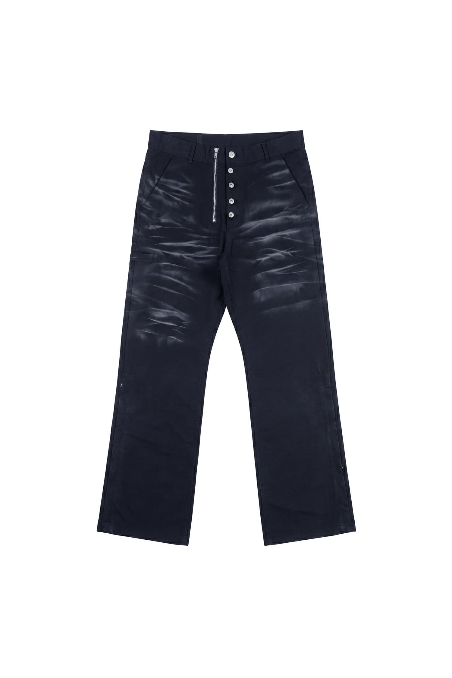 Spray Washed Semi-Flare Pants Black — vue 10