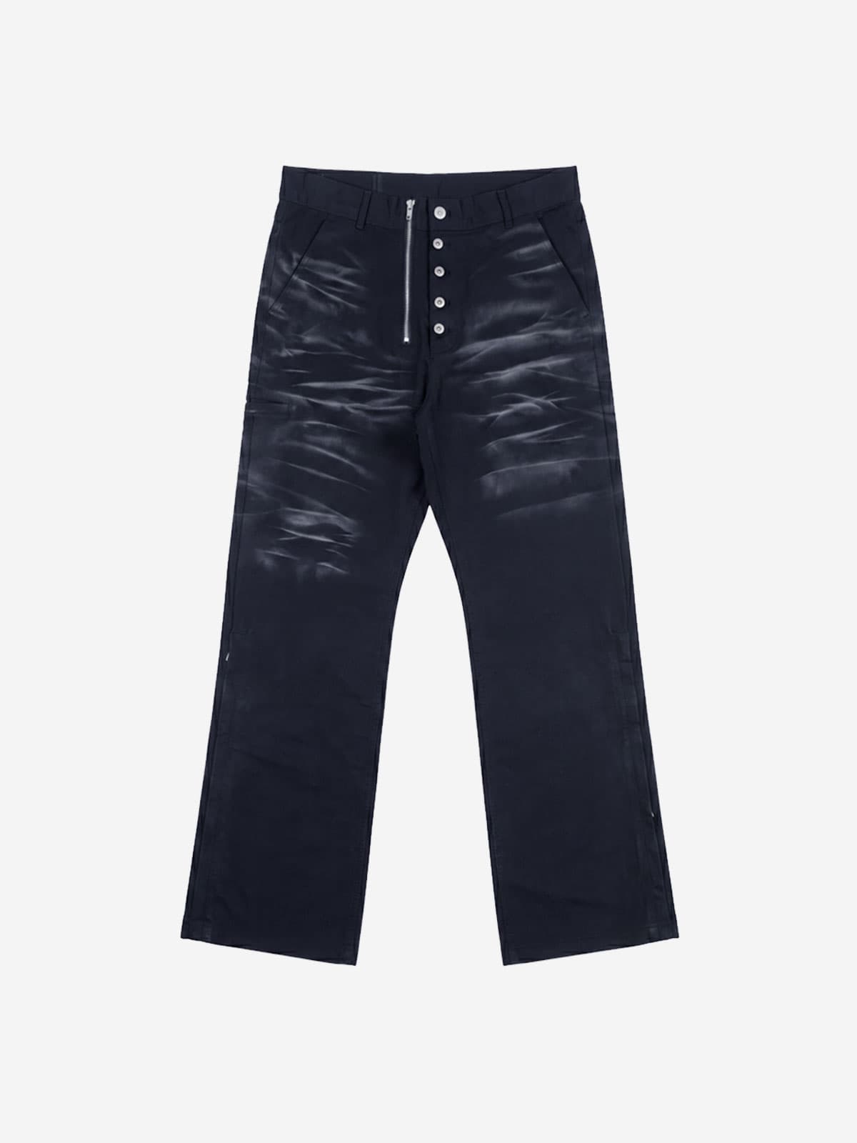 Spray Washed Semi-Flare Pants Black — vue 1