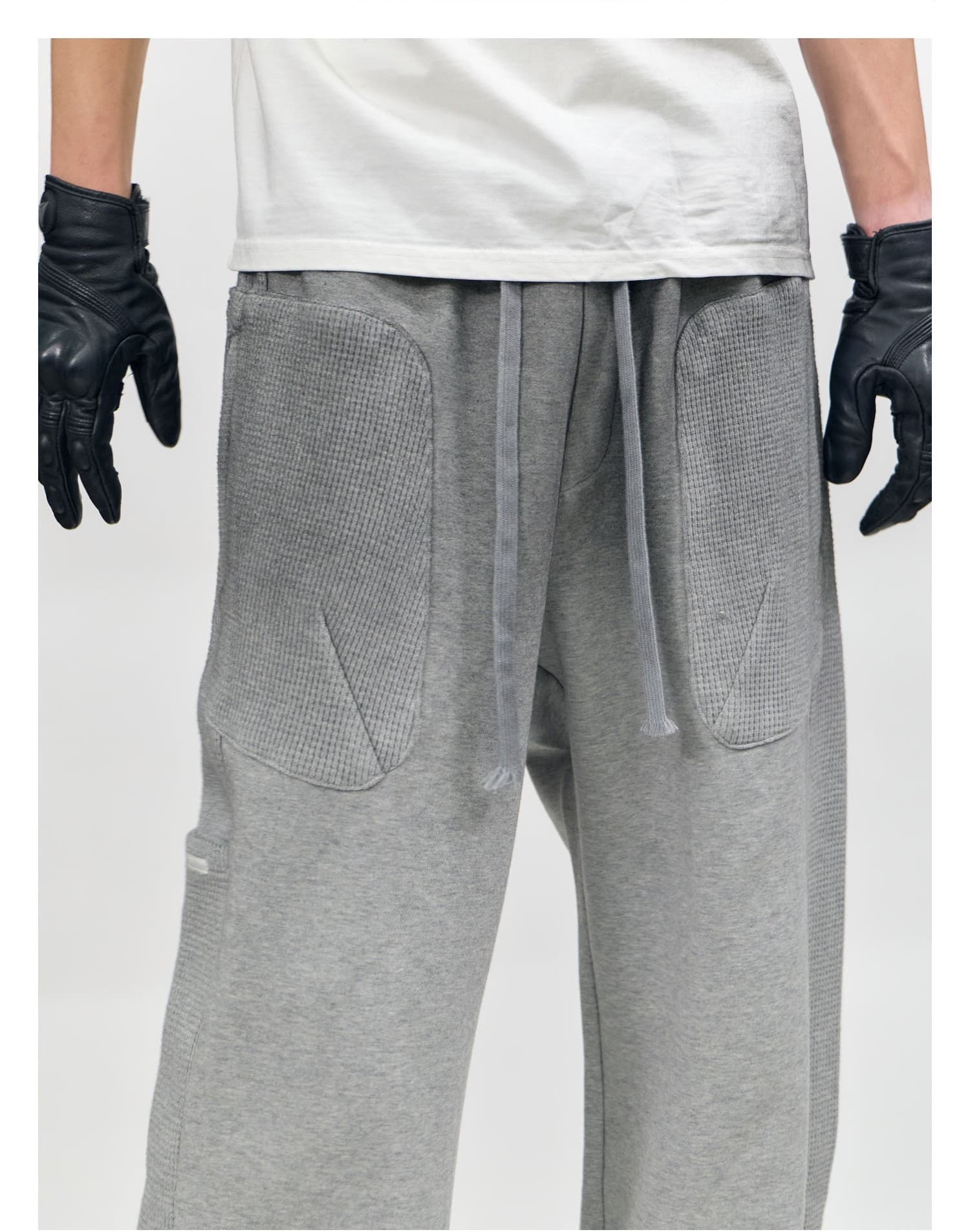 Waffle Mix Washed Sweat Pants Melange Grey — vue 6