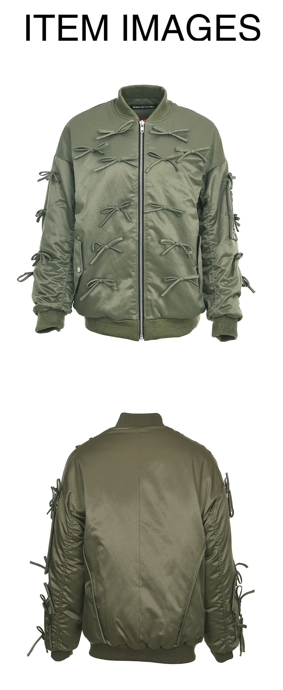 Ribbon Bomber Jacket Khaki — vue 5