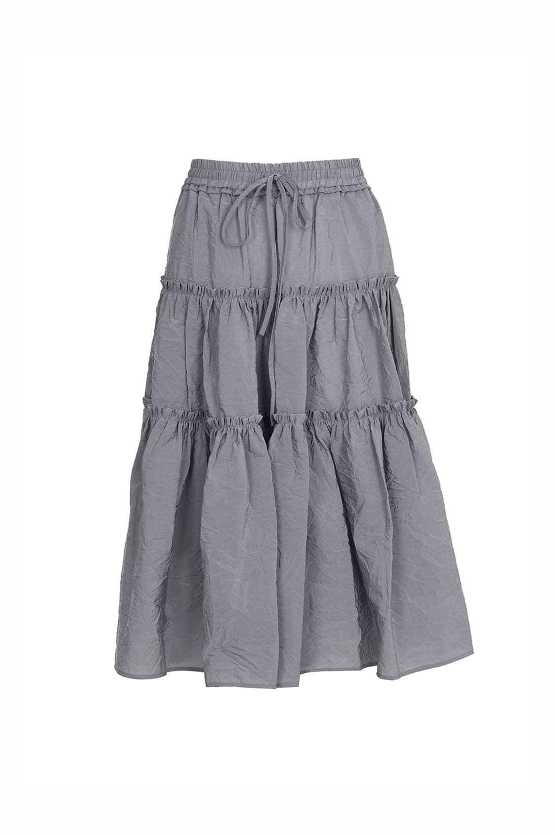 Shirring 3-Tier Layered Skirt Grey — vue 1