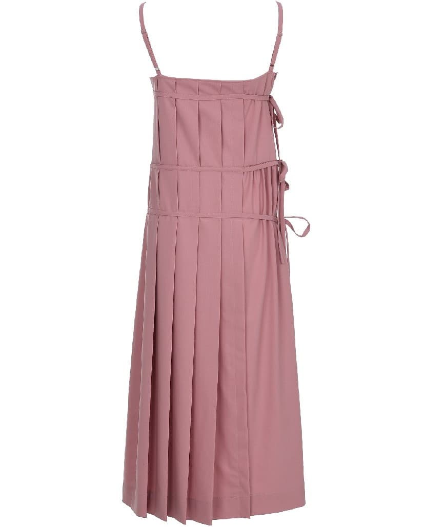 Pleats Wrap Detail Long Dress Pink — vue 3