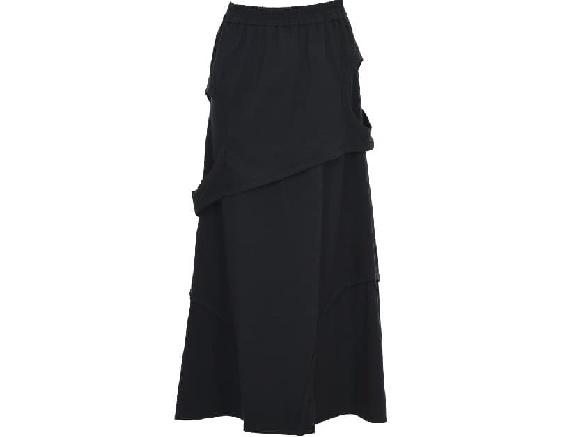 Cut-Out Detail Banding Skirt Black — vue 2