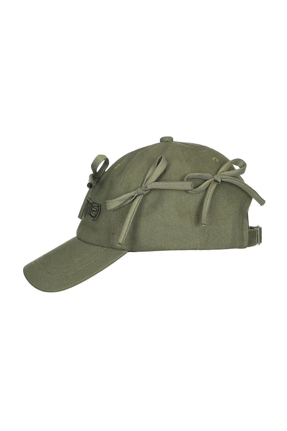 Ribbon Detail Logo Ball Cap Khaki — vue 3