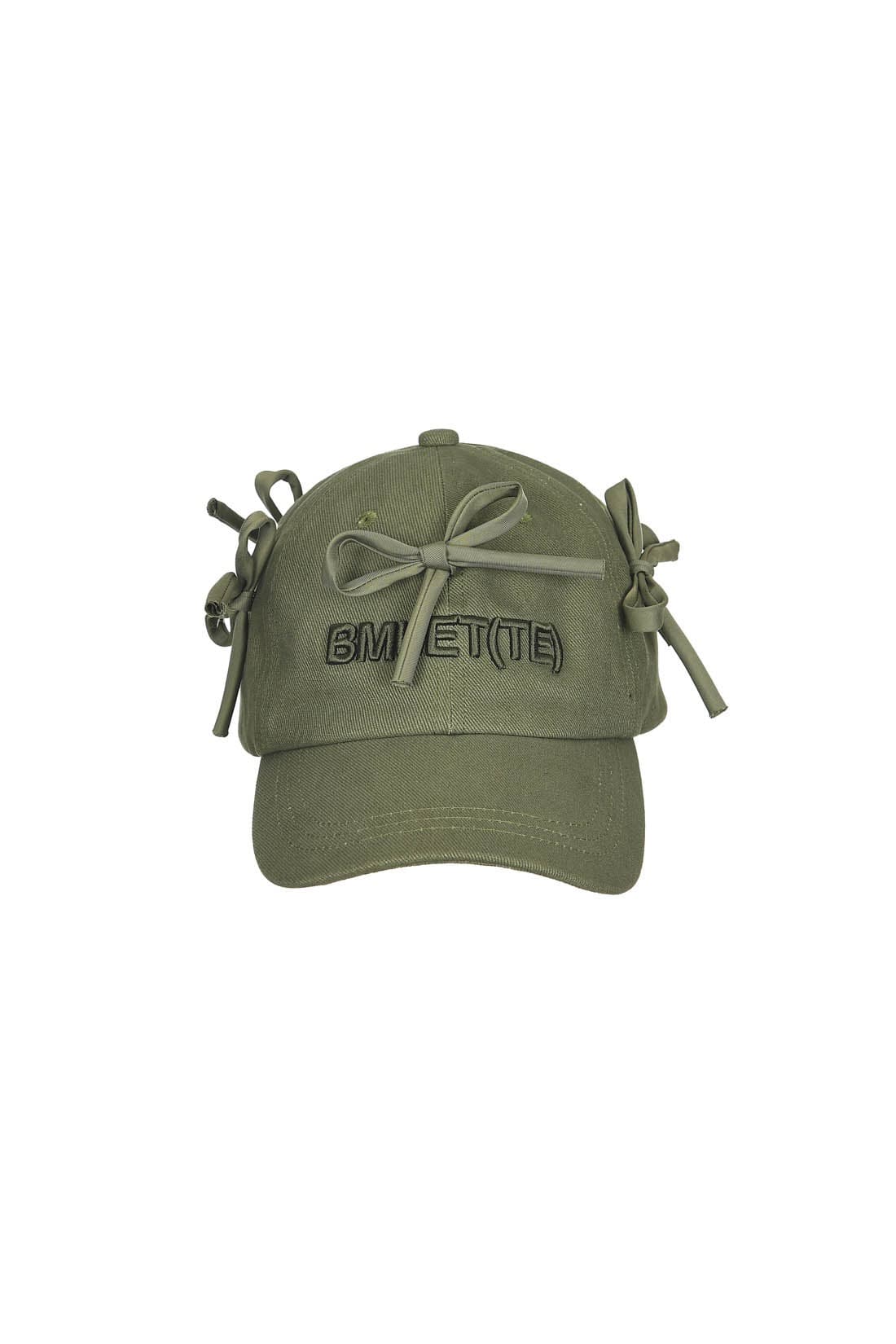Ribbon Detail Logo Ball Cap Khaki — vue 1