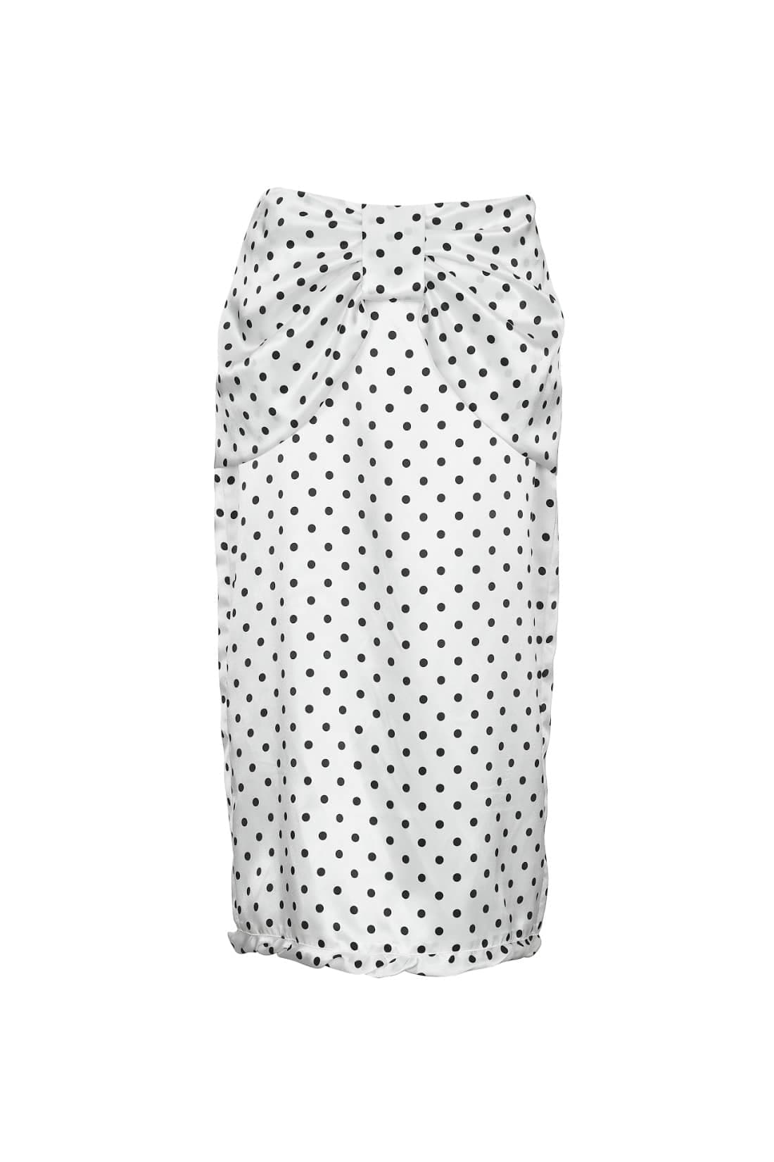 [RE-EDITION] Ribbon Drape Dot Midi Skirt