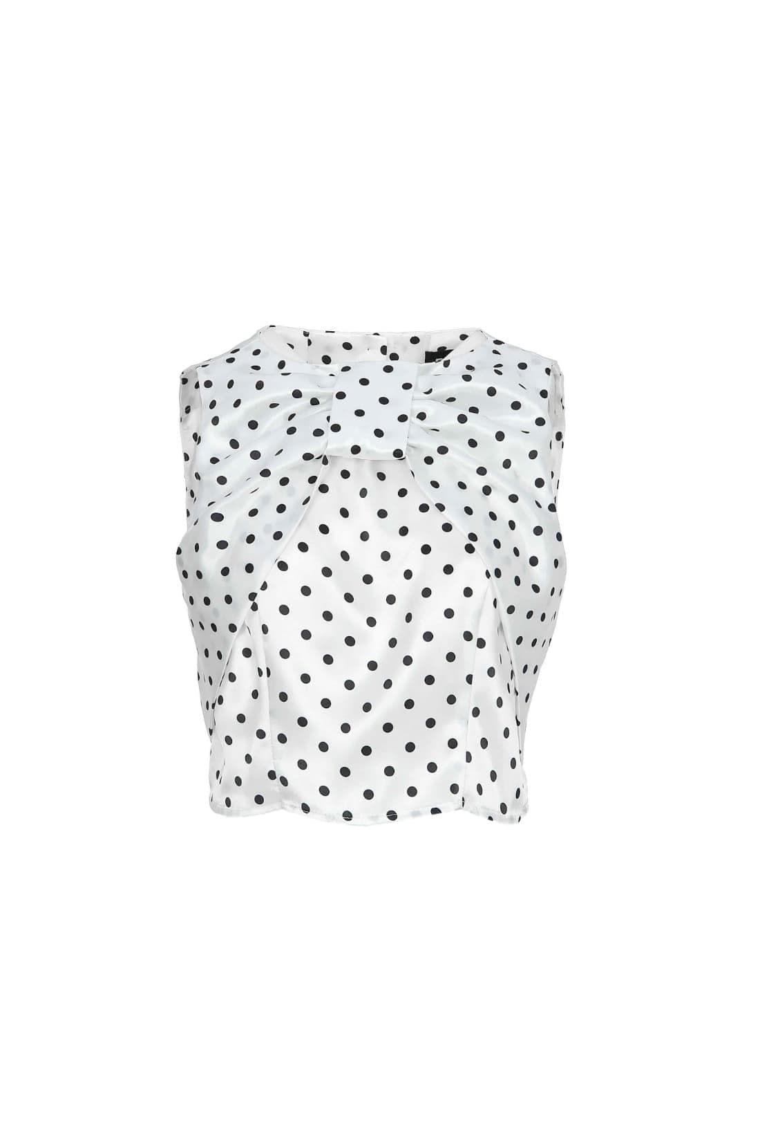 [RE-EDITION] Dot Ribbon Sleeveless Blouse — vue 1