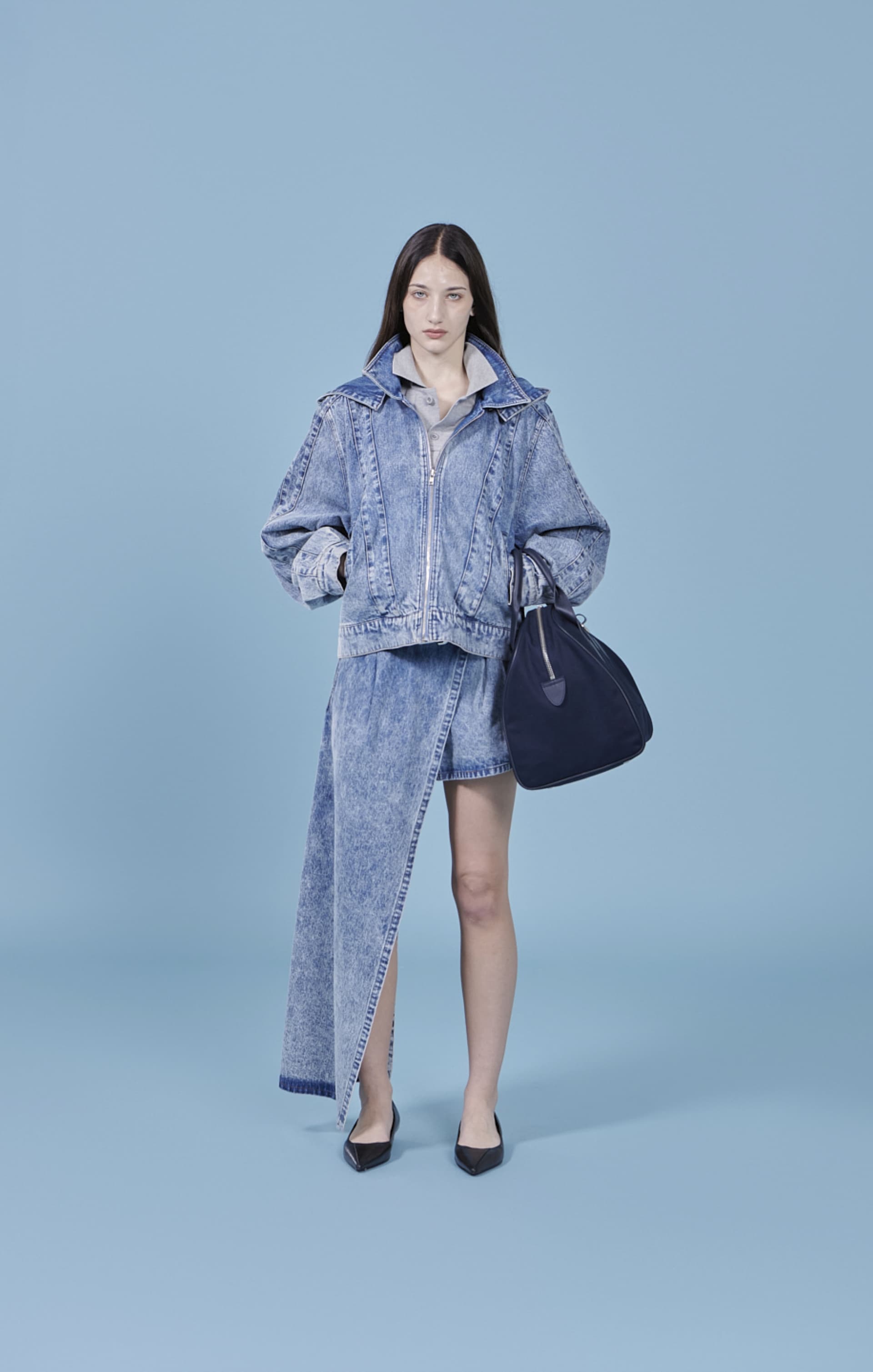 Linear Blocking Denim Jacket