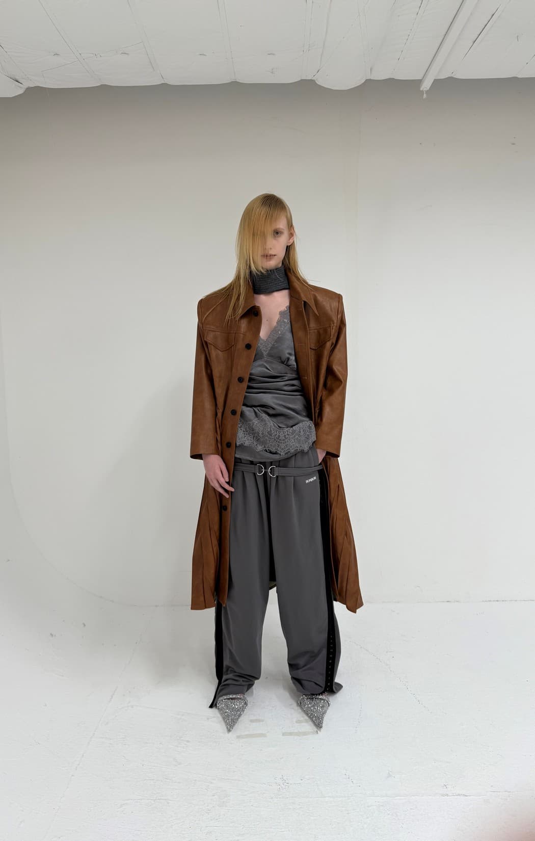 Back Garter Side Hook Sweat Pants