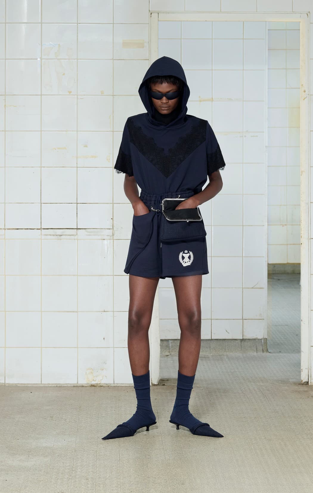 Asym Tuck Sweat Shorts — vue 1