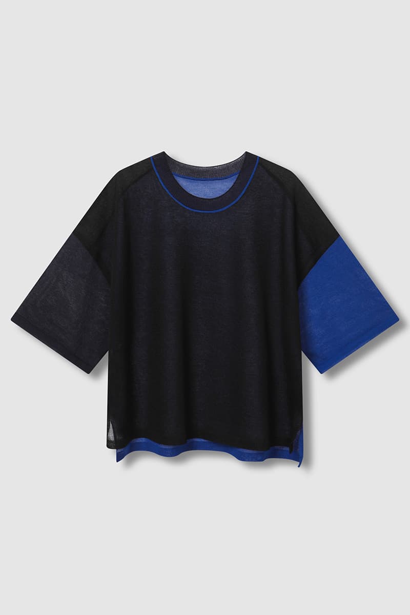 Color Mix Sheer Knit Blue PT — vue 1