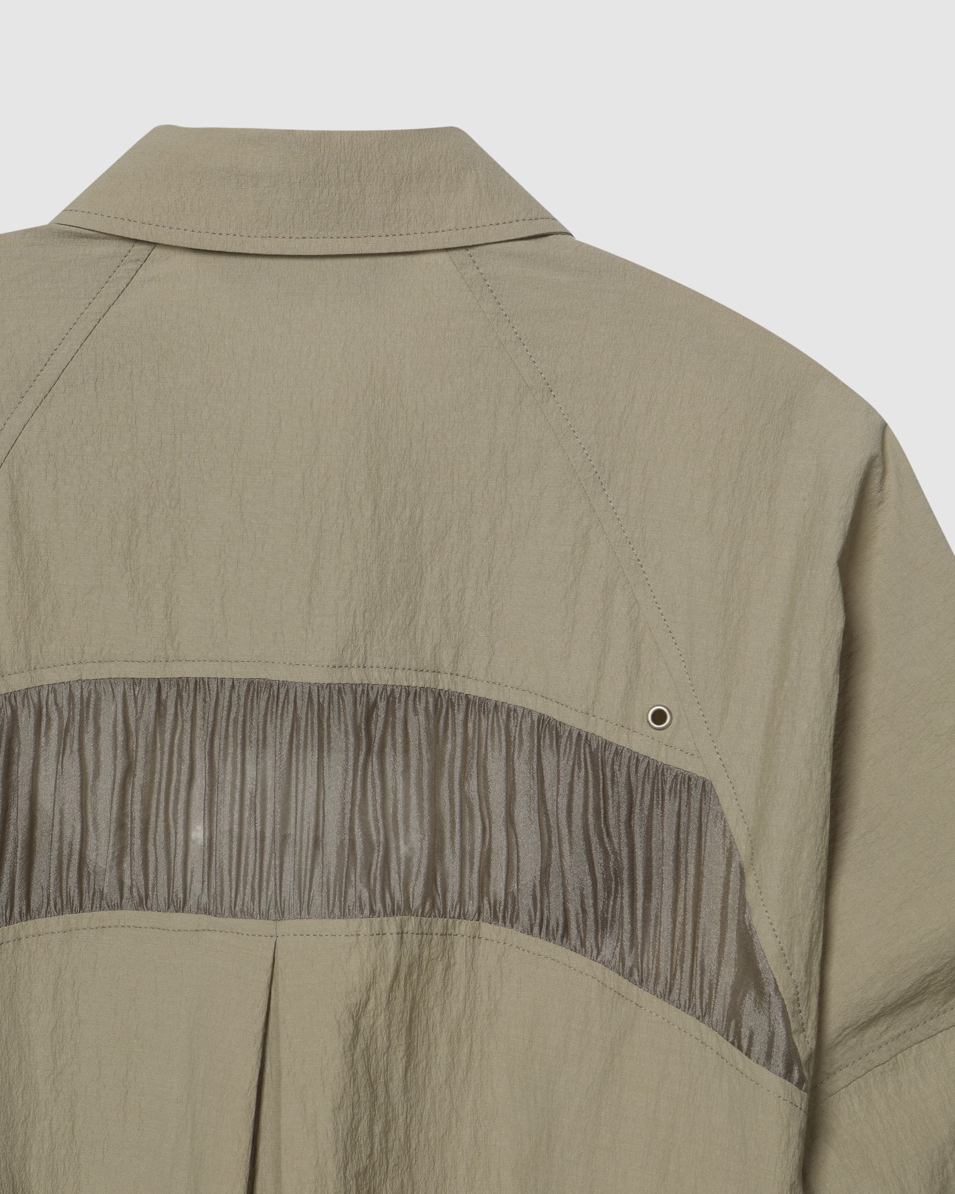 Back Shirring Collar Jacket Khaki Beige — vue 5