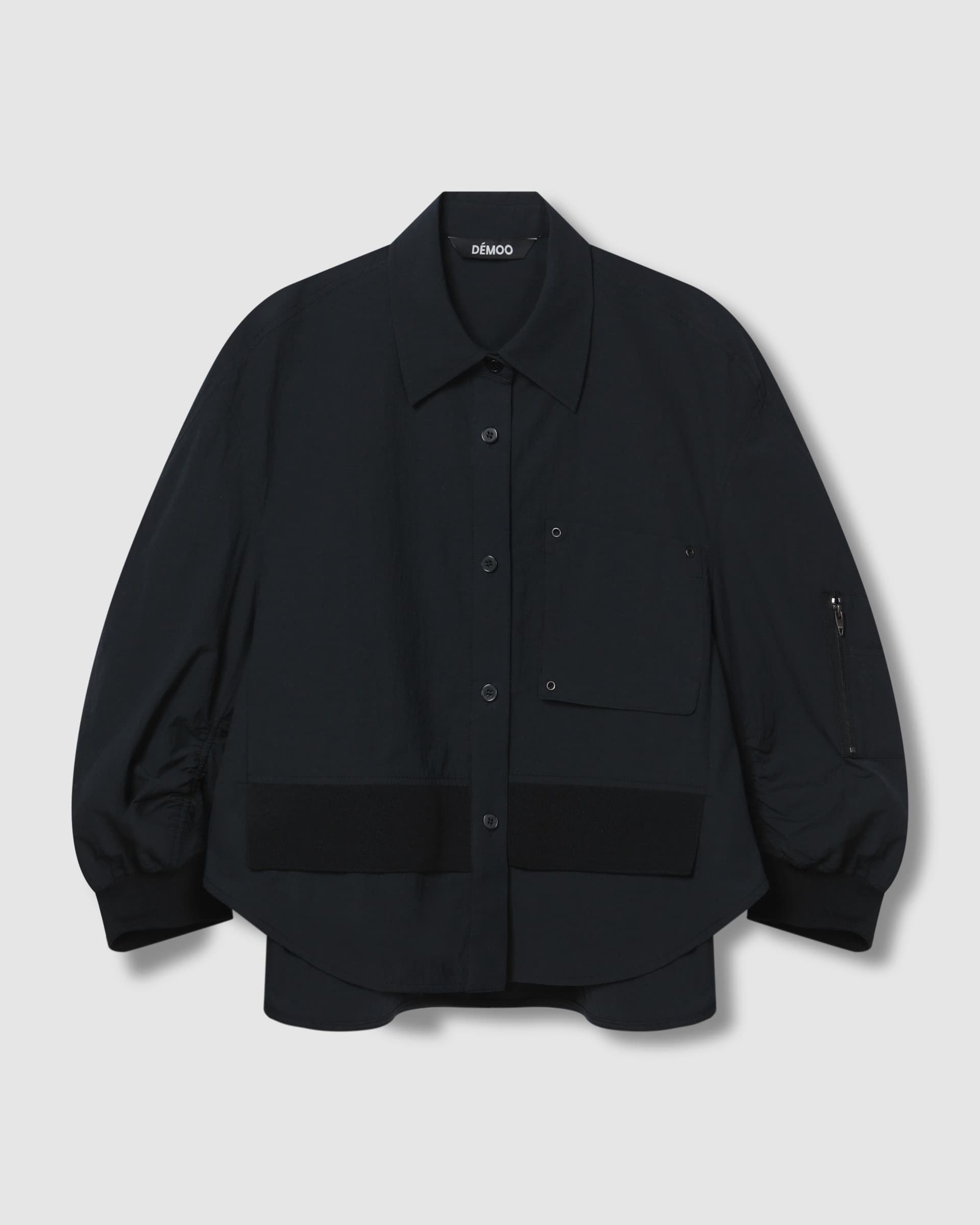 Back Shirring Collar Jacket Dark Grey — vue 2