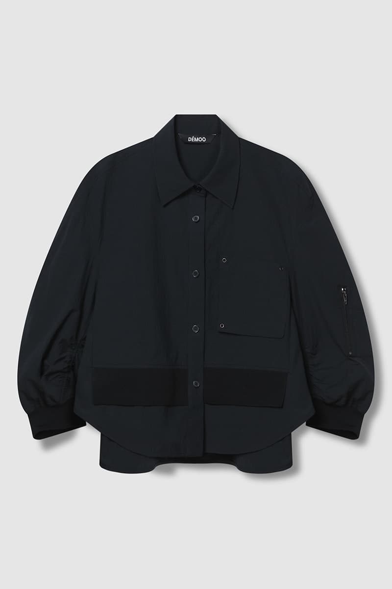 Back Shirring Collar Jacket Dark Grey