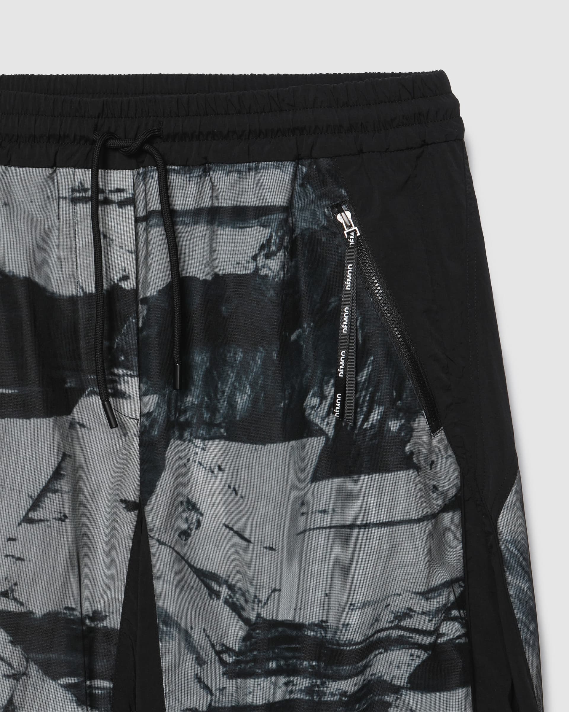 Print Mesh Banding Pants Black PT — vue 4