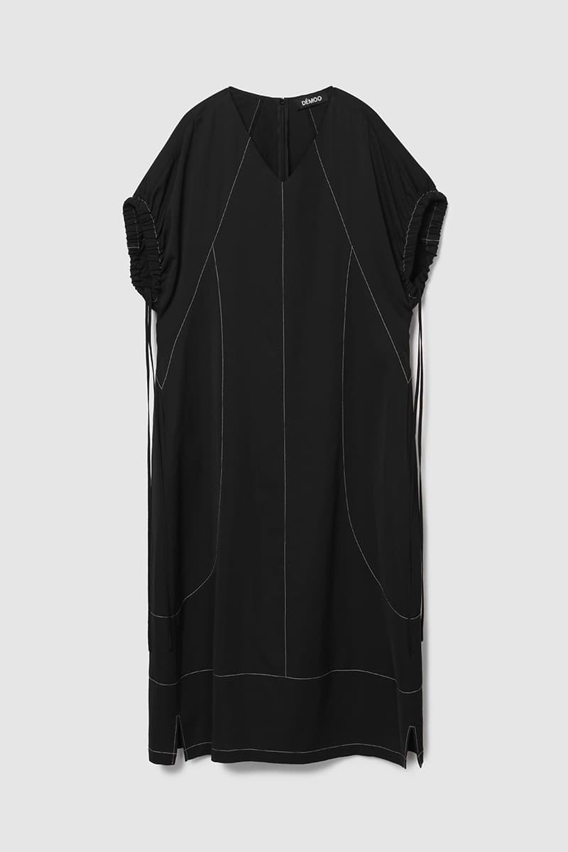 Balloon Stitch Long Dress Black — vue 1
