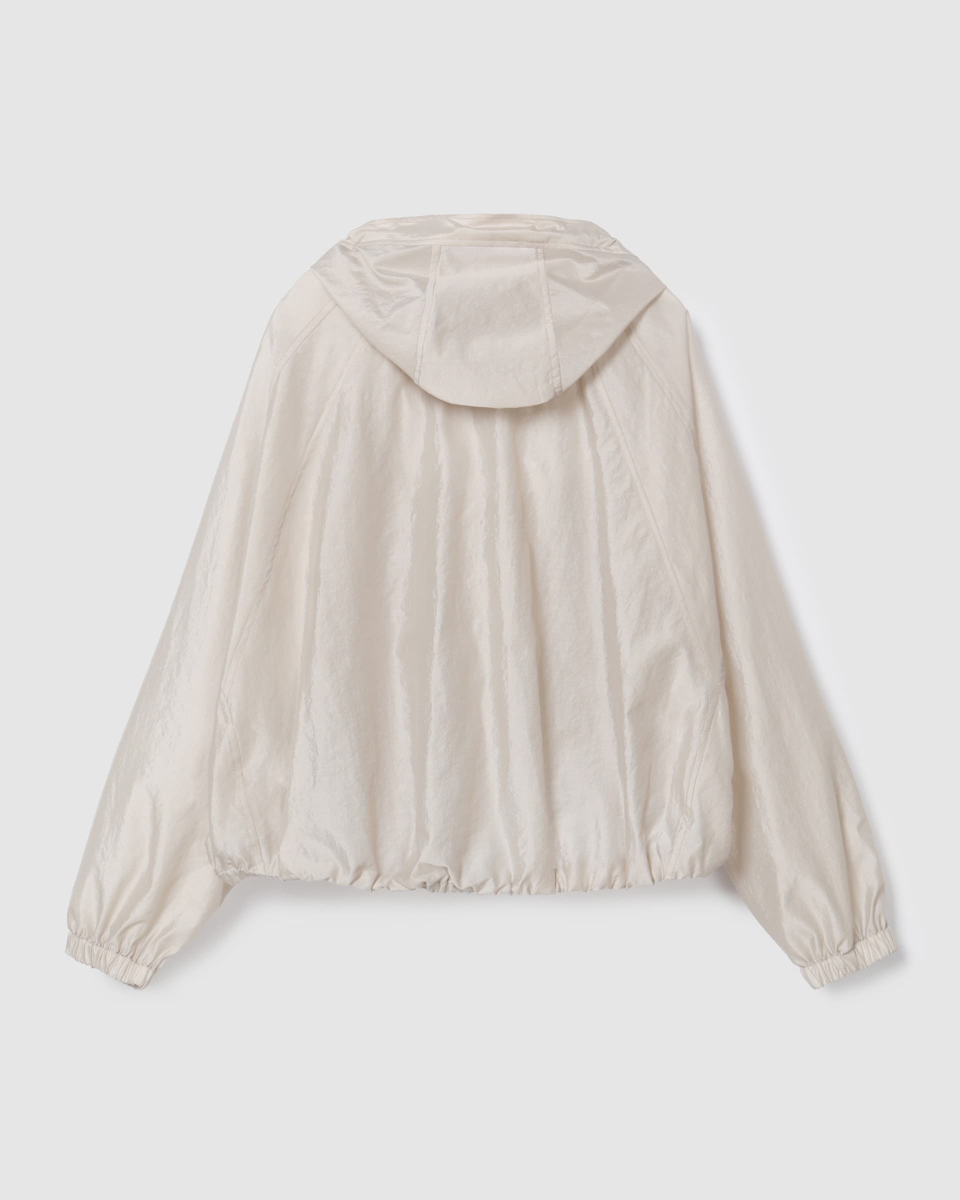 Hooded Zip-Up Jacket Beige — vue 3