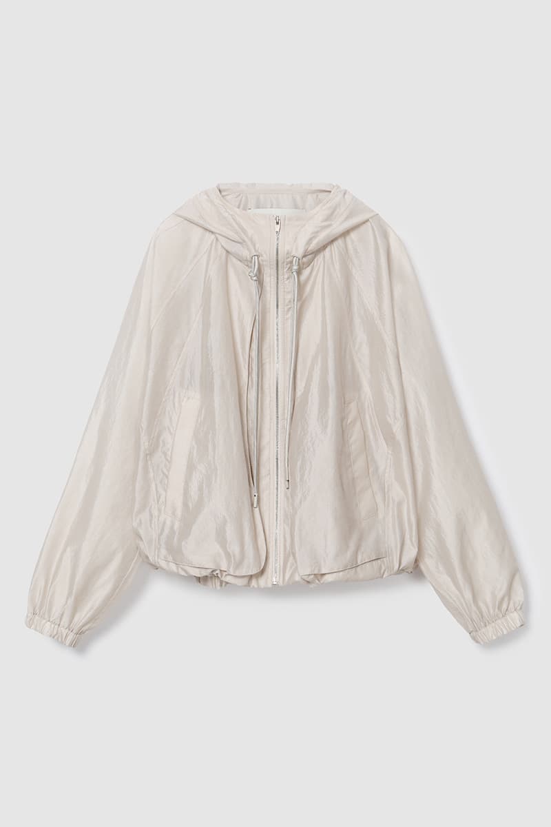 Hooded Zip-Up Jacket Beige — vue 1