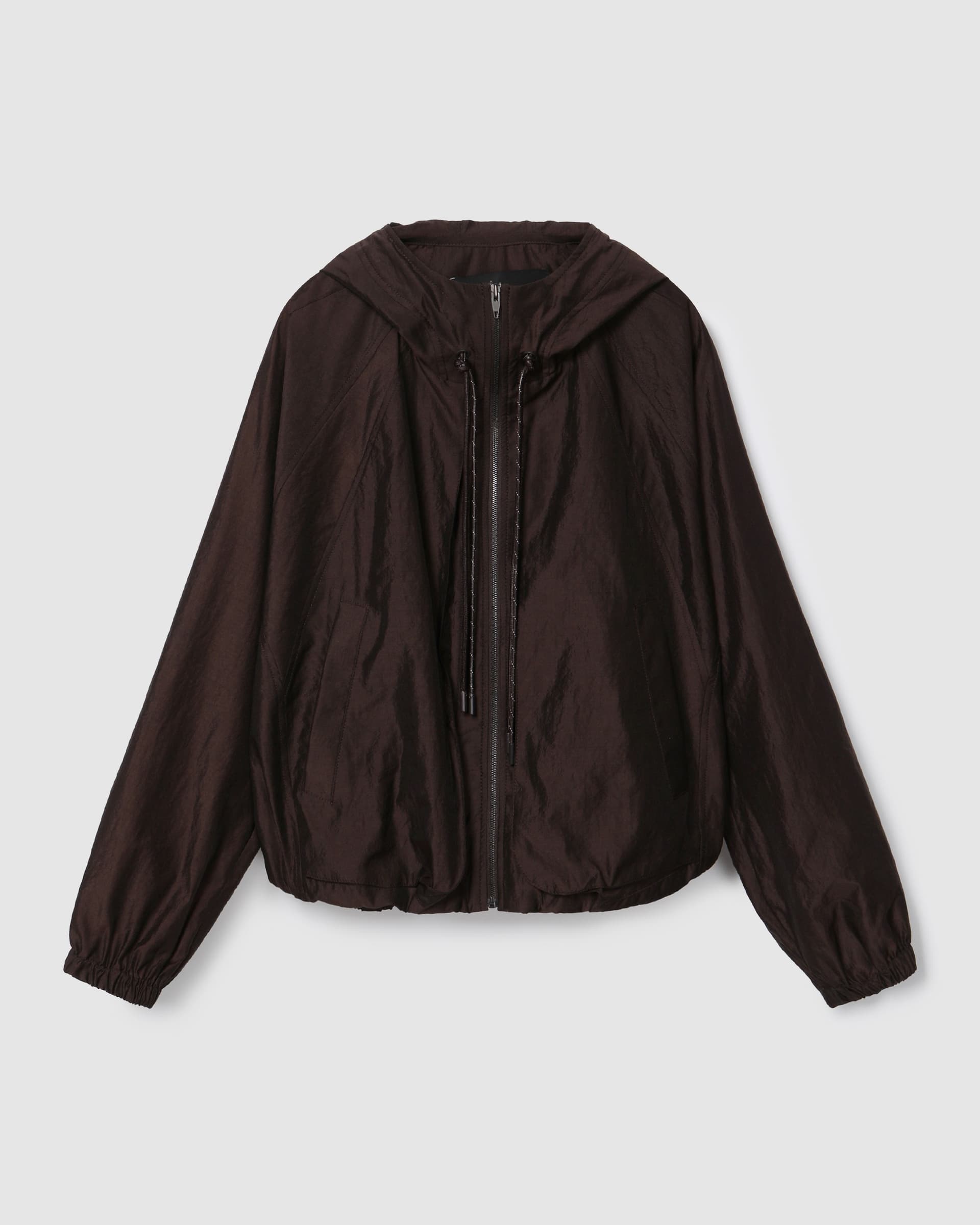 Hooded Zip-Up Jacket Dark Brown — vue 2